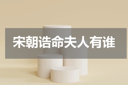 宋朝诰命夫人有谁