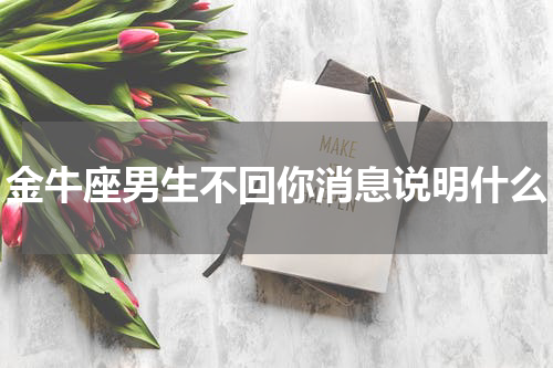 金牛座男生不回你消息说明什么