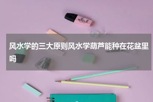 风水学的三大原则风水学葫芦能种在花盆里吗