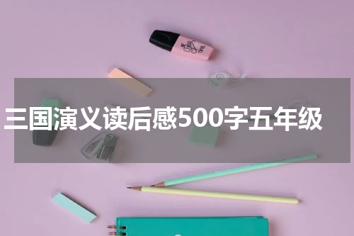 三国演义读后感500字五年级