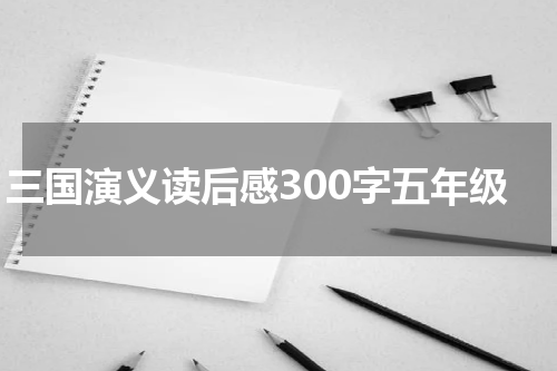 三国演义读后感300字五年级