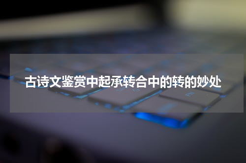 古诗文鉴赏中起承转合中的转的妙处
