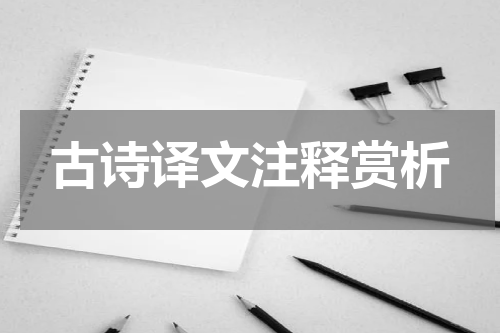 古诗译文注释赏析