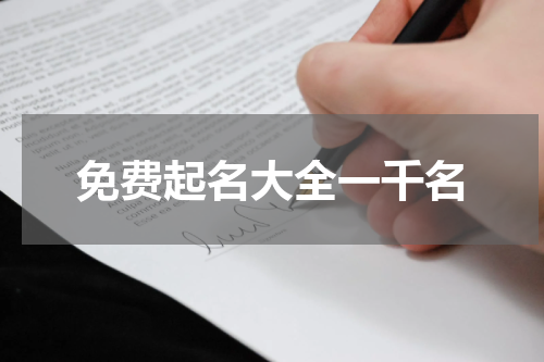 免费起名大全一千名