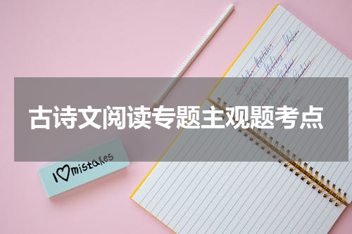 古诗文阅读专题主观题考点