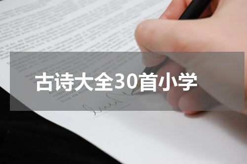 古诗大全30首小学