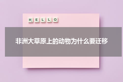 非洲大草原上的动物为什么要迁移