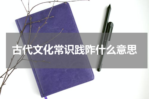 古代文化常识践阼什么意思