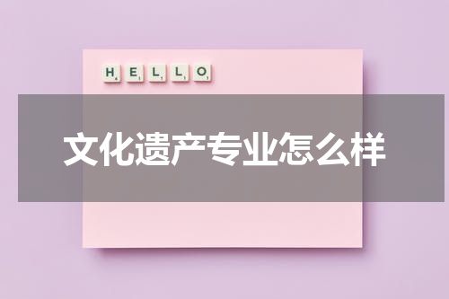 文化遗产专业怎么样