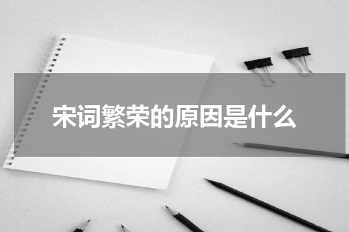 宋词繁荣的原因是什么