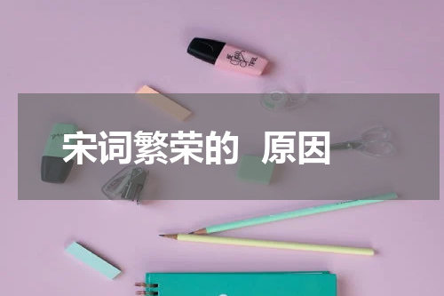 宋词繁荣的  原因