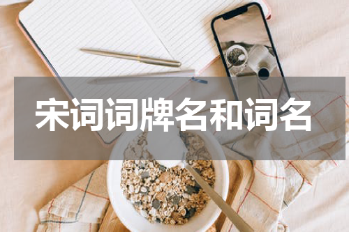 宋词词牌名和词名