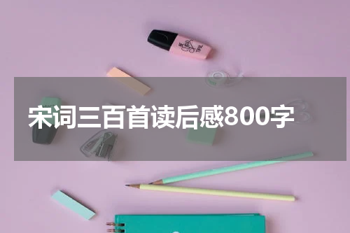 宋词三百首读后感800字