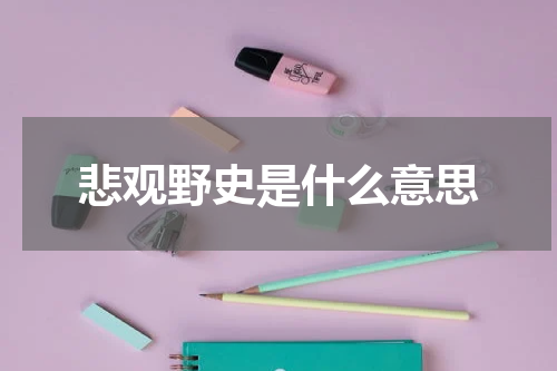 悲观野史是什么意思