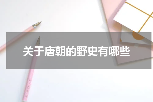 关于唐朝的野史有哪些