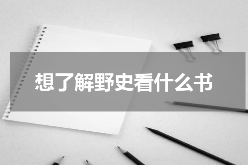 想了解野史看什么书