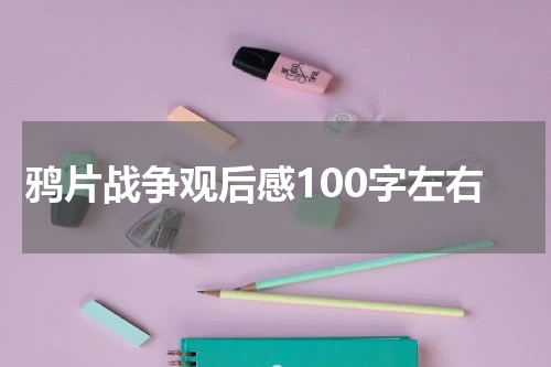 鸦片战争观后感100字左右