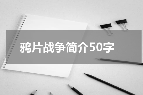 鸦片战争简介50字