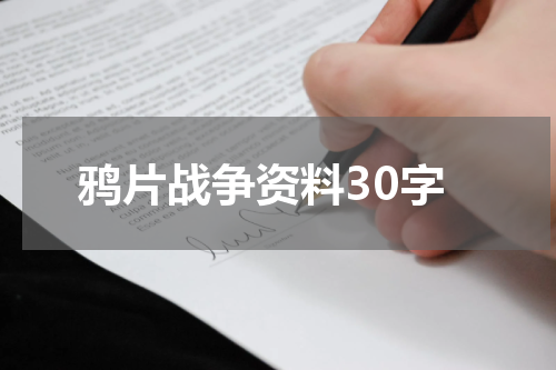 鸦片战争资料30字