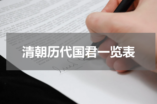 清朝历代国君一览表