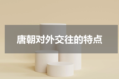 唐朝对外交往的特点