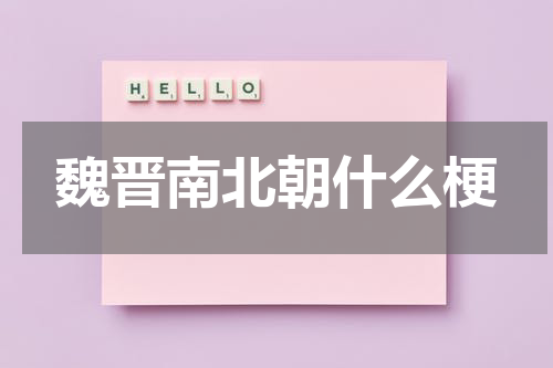 魏晋南北朝什么梗