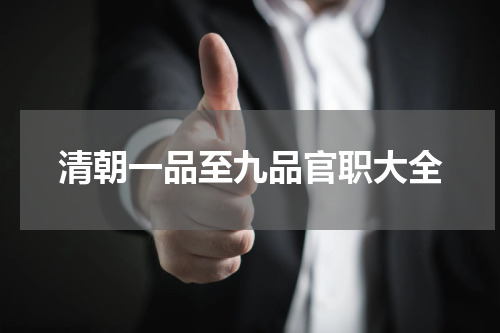 清朝一品至九品官职大全
