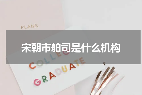 宋朝市舶司是什么机构