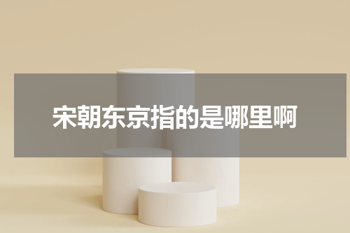 宋朝东京指的是哪里啊