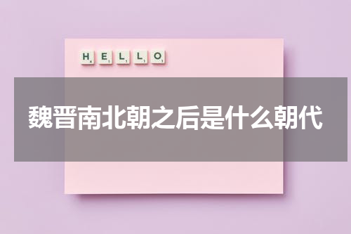魏晋南北朝之后是什么朝代