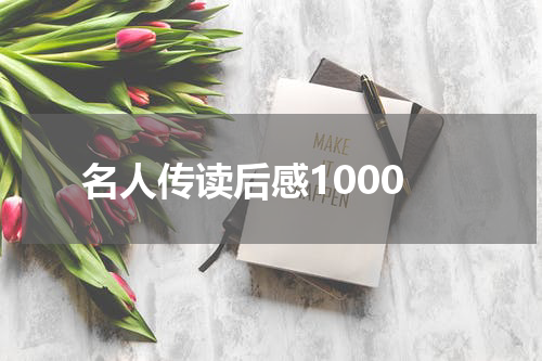 名人传读后感1000