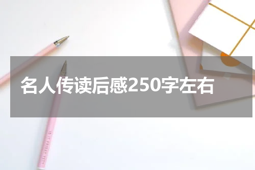名人传读后感250字左右