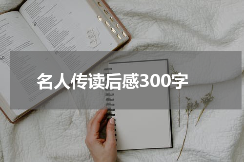 名人传读后感300字