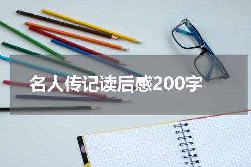名人传记读后感200字