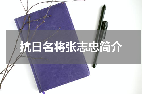 抗日名将张志忠简介