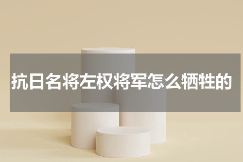 抗日名将左权将军怎么牺牲的