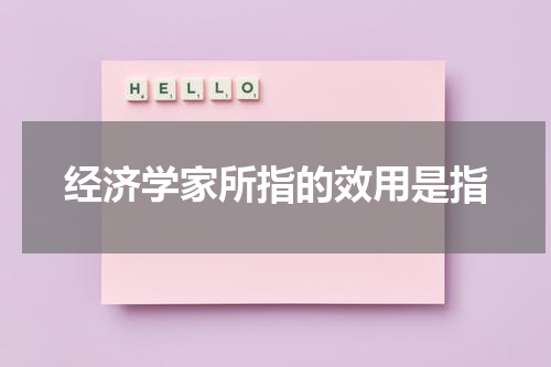 经济学家所指的效用是指