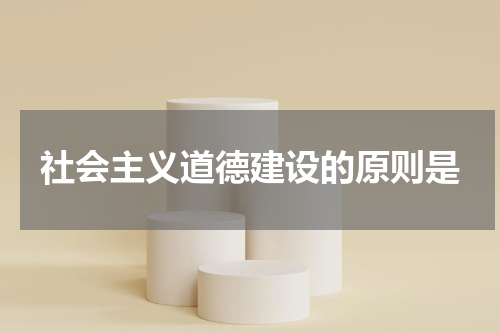 社会主义道德建设的原则是