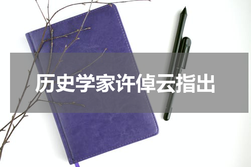 历史学家许倬云指出