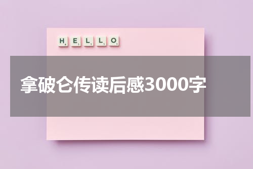 拿破仑传读后感3000字