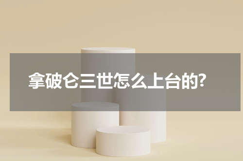 拿破仑三世怎么上台的?