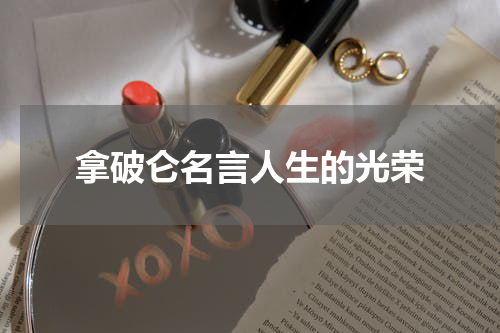 拿破仑名言人生的光荣