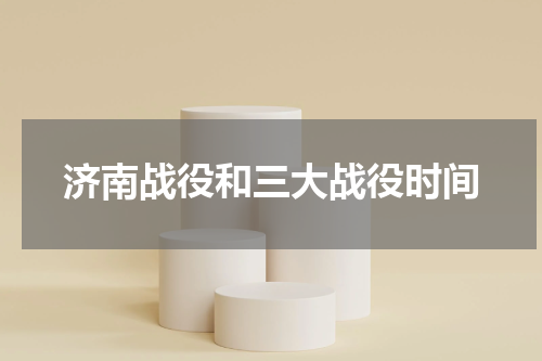 济南战役和三大战役时间