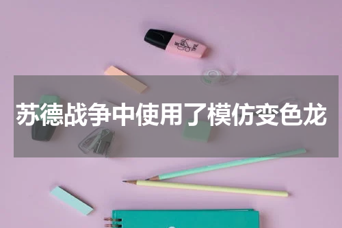 苏德战争中使用了模仿变色龙