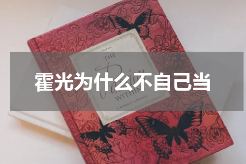 霍光为什么不自己当