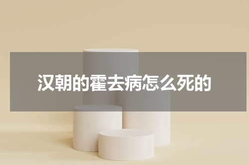 汉朝的霍去病怎么死的