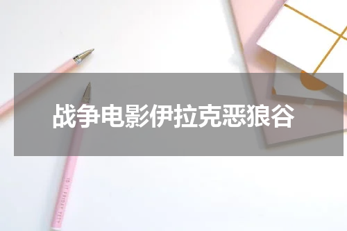 战争电影伊拉克恶狼谷