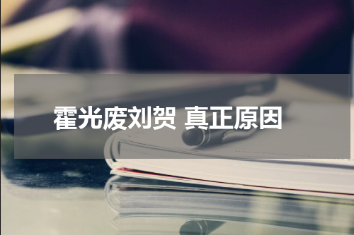 霍光废刘贺 真正原因