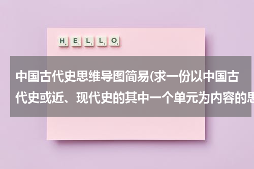 中国古代史思维导图简易(求一份以中国古代史或近、现代史的其中一个单元为内容的思维导图，要)